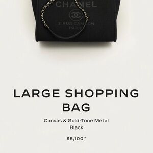 CHANEL Black Canvas Shopping Bag